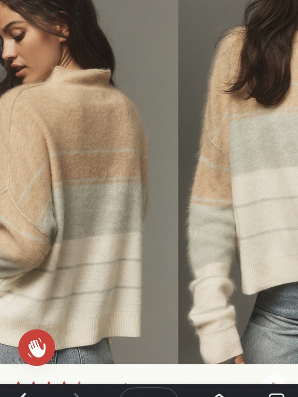 new ANTHROPOLOGIE PILCRO ALANI cropped cashmere sweater l LARGE - Picture 2 of 2
